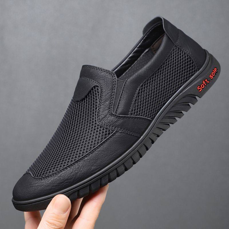 网面鞋男2025夏季新款镂空透气网鞋一脚蹬洞洞鞋软底轻便中老年鞋,淘宝优惠券,粉丝福利购,淘宝优惠卷