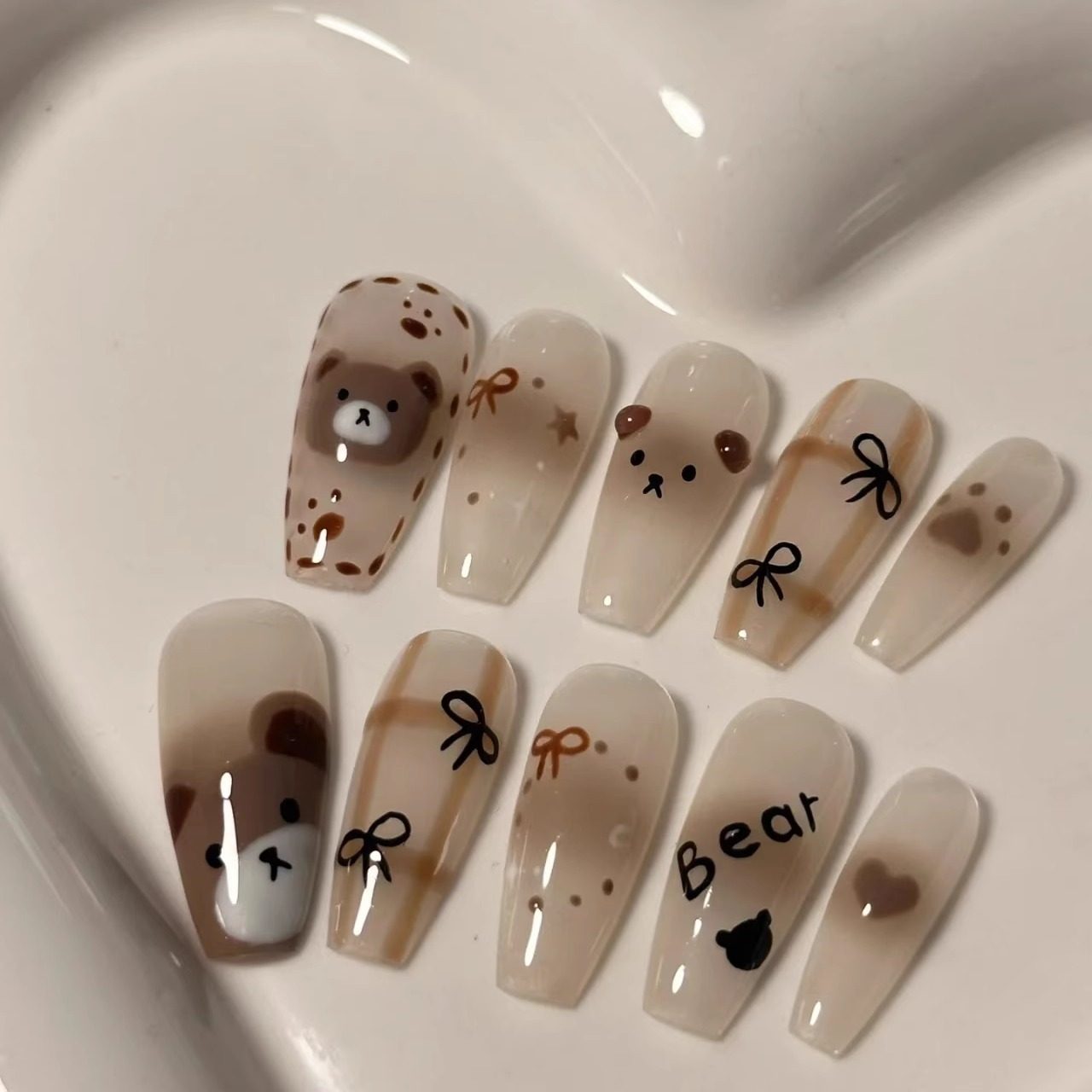 网红同款美甲贴纸可爱动物韩国小熊卡通指甲胶背贴花装饰品小图案,淘宝优惠券,粉丝福利购,淘宝优惠卷