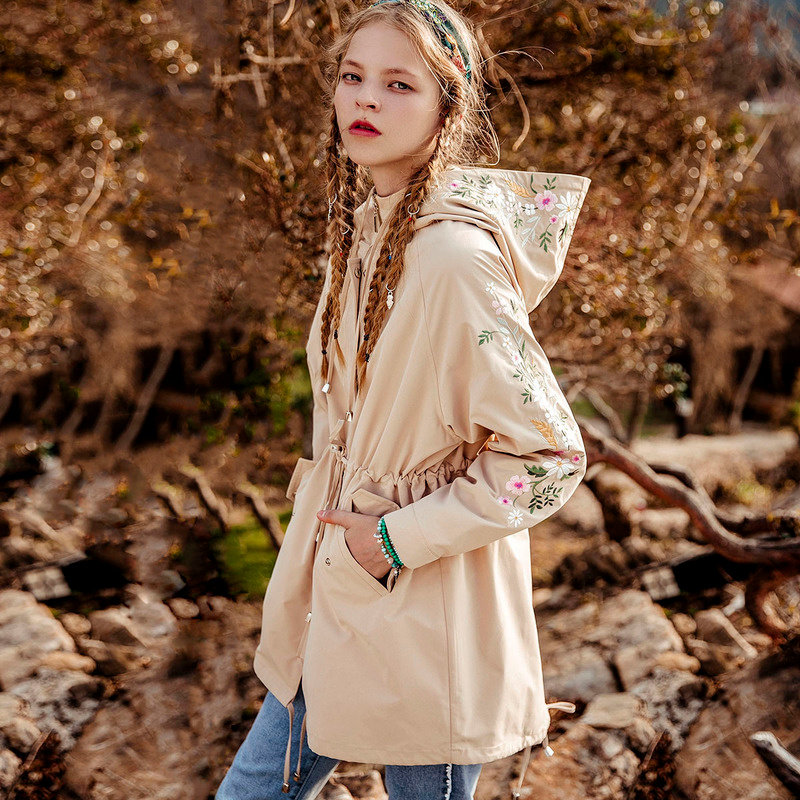 裂帛宽松中长款2020新款春装潮风衣 裂帛立天风衣