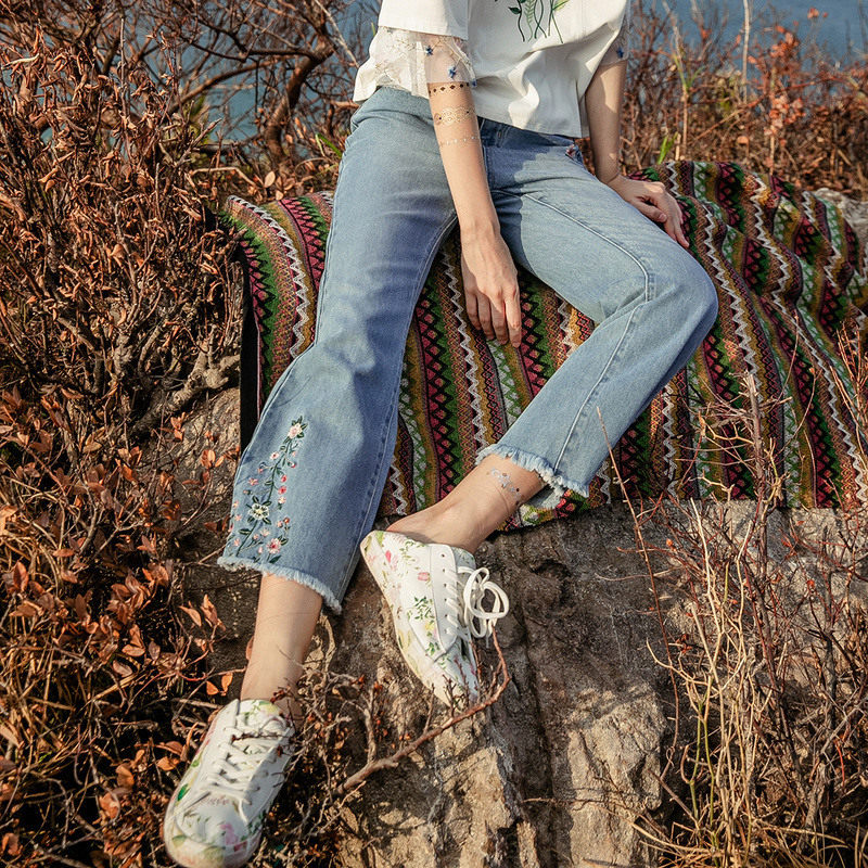  裂帛立天牛仔裤