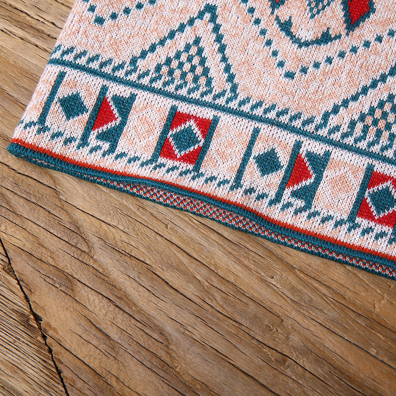 裂帛2019秋季新款圆领提花针织衫 裂帛立天毛衣