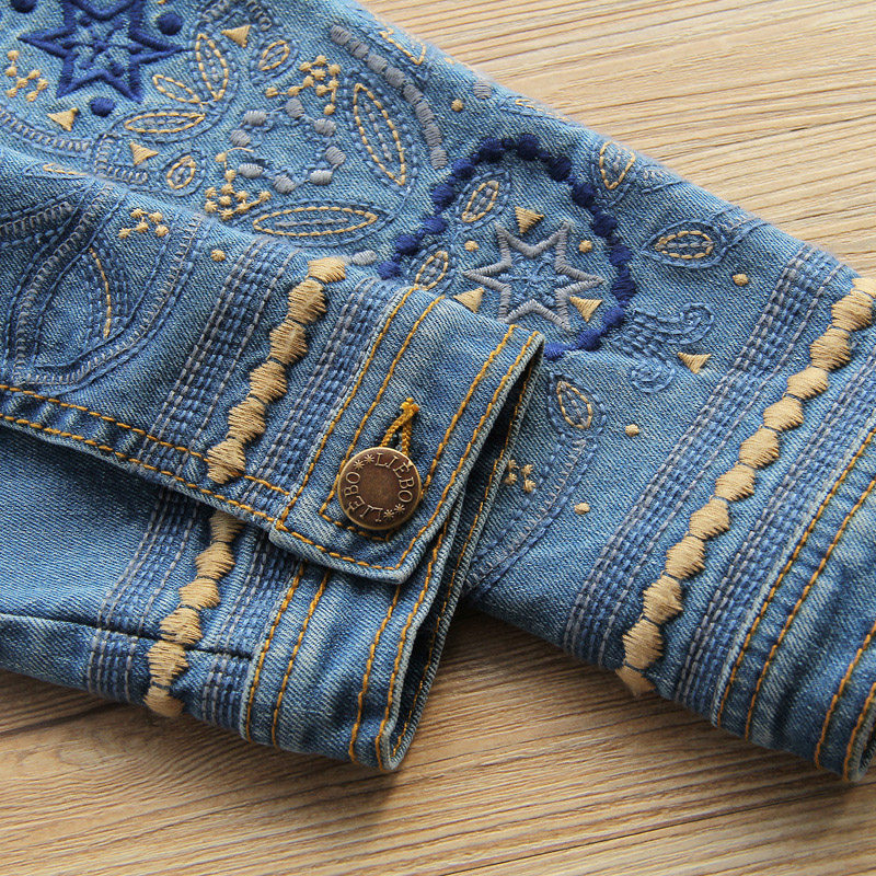 裂帛2019新款春装前卫刺绣女短外套 裂帛立天短外套