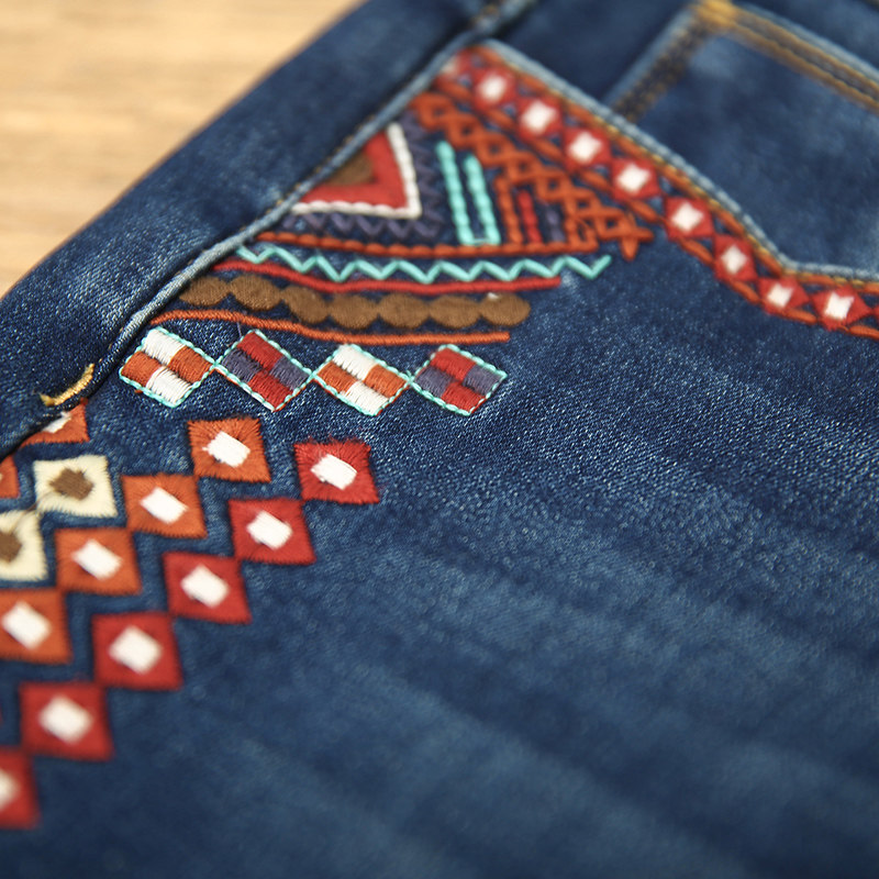 裂帛春装2020年新款女修身小脚裤 裂帛立天牛仔裤