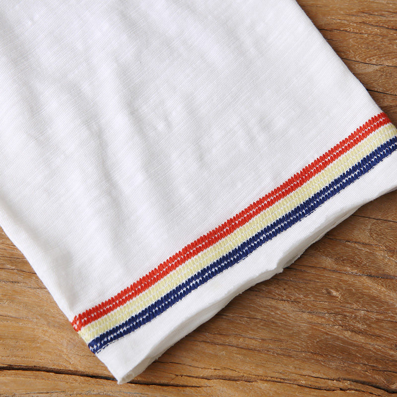 裂帛中长款白色短袖t恤女打底衫 裂帛立天T恤