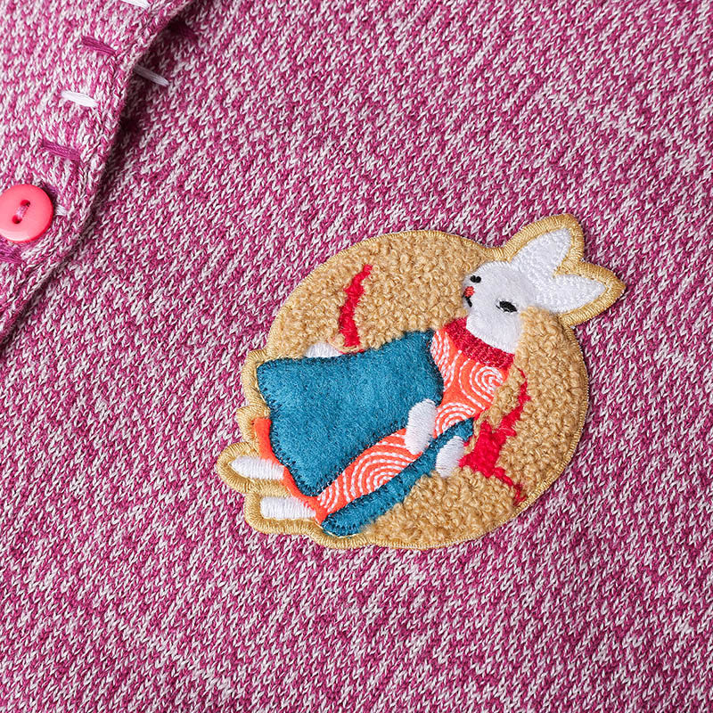 裂帛2018秋冬新款甜美圆领短外套 裂帛立天毛针织衫