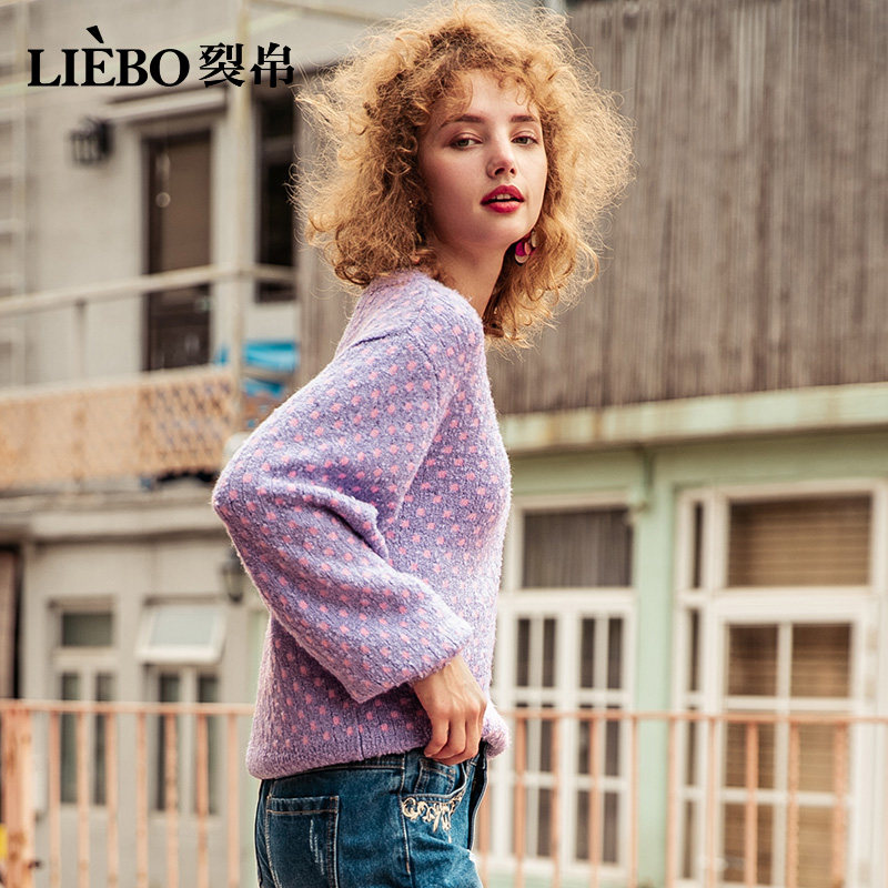 裂帛2020秋冬新款气质v领针织衫 裂帛立天毛衣