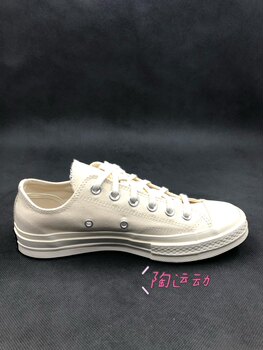 Tao Sports Converse Converse 1970s ສາມດາວມາດຕະຖານທໍາມະຊາດ off-white ເກີບ canvas ສູງແລະຕ່ໍາຂອງແມ່ຍິງ 162211C