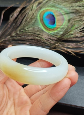 正品藏老坑料新疆和田玉手镯一口糖白玉玉石手镯真玉送女55来礼物