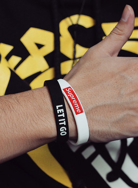 硅胶励志街头风ins手环