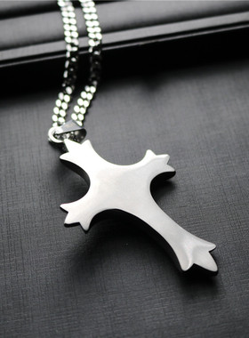 十字架骷髅头钛钢日韩风项链新款