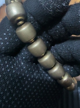 AartT加沉 黄铜手链铜珠子修行念珠手串金色佛珠大号