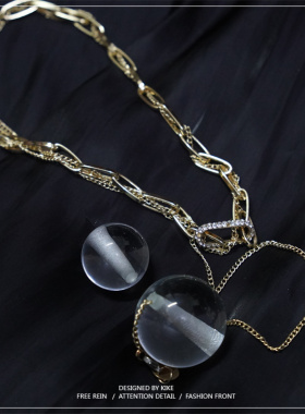 可拆口球项链链子个性嘻哈潮流小众设计礼物百搭男女情趣sm颈链狗