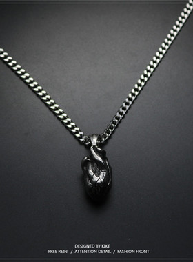复古心脏项链男士霸气时尚创意