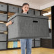Cotton and linen clothing storage box household large capacity clothing sorting box wardrobe foldable storage quilt sorting box