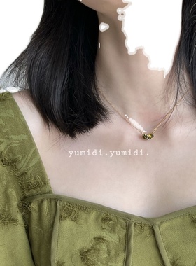 yumidi锆石925银波光粼粼锁骨链