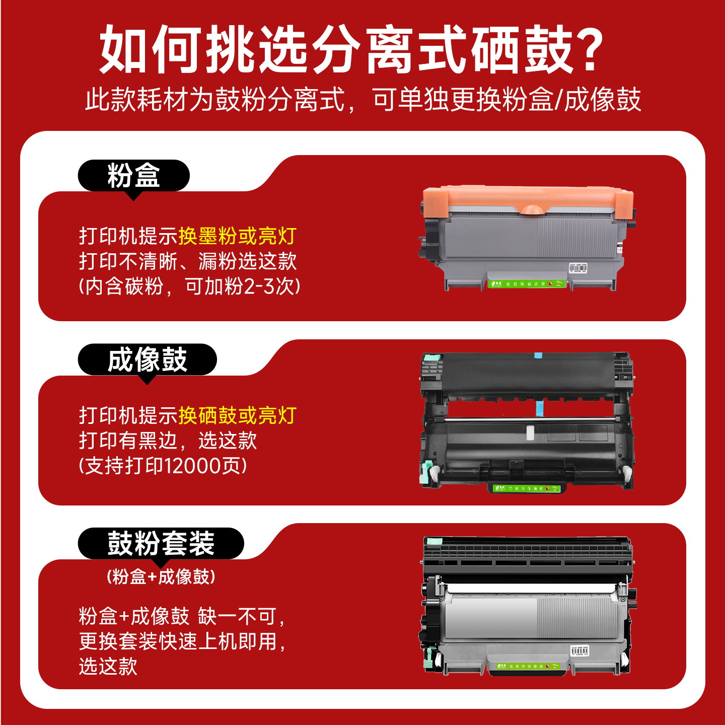 适用联想m7400粉盒m7450 7650df LT2441 M7600d打印机兄弟mfc7360粉墨盒dcp7060d lj2400 dcp7057 TN2215硒鼓 - 图1