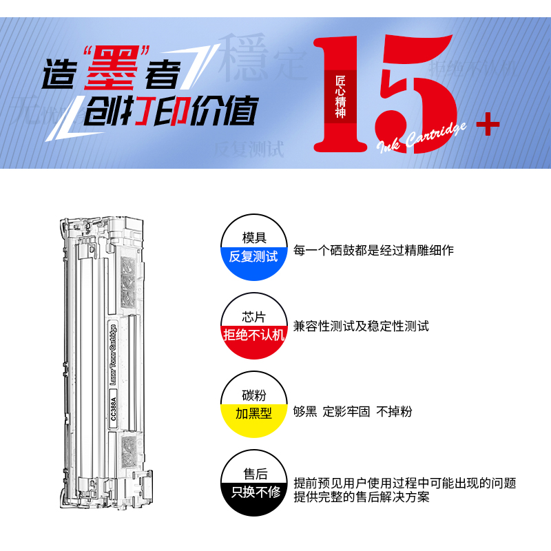 荣威耗材适用奔图M6500硒鼓PD201粉盒P2200w P2500nw P2550易加粉墨盒M6550 M6600 M6500nw/nwe打印机碳粉 - 图2