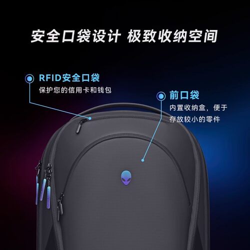 外星人笔记本电脑包X/M系列大容量双肩背包AW5625P/7825P双肩背包 - 图2
