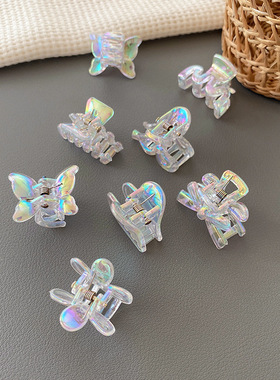 幻彩迷你蝴蝶结发抓网红气质甜美前额刘海碎发爱心抓夹女发卡头饰