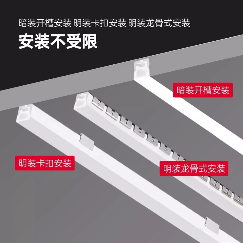 220V免驱动LED灯带 硅胶柔性灯条嵌入式线性灯客厅吊顶灯带易折弯 - 图2