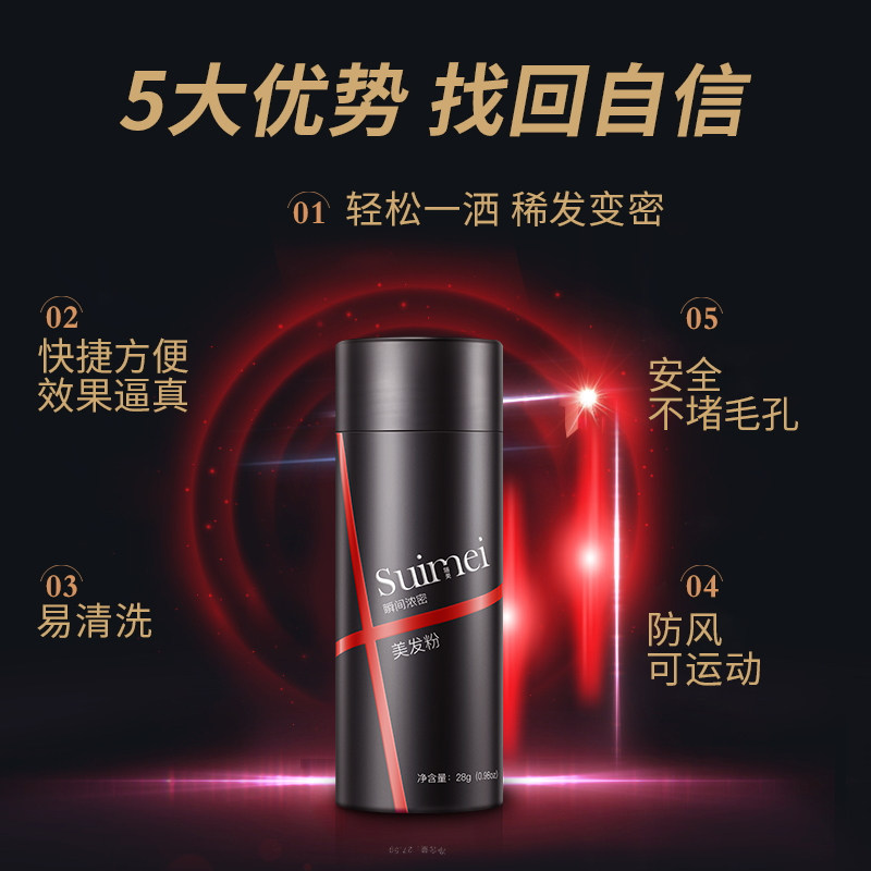 头发稀少增发密发纤维粉修饰发际线 随美其它假发