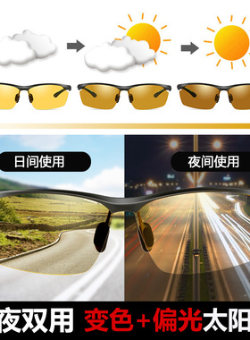 时尚风变色偏光两用太阳眼镜
