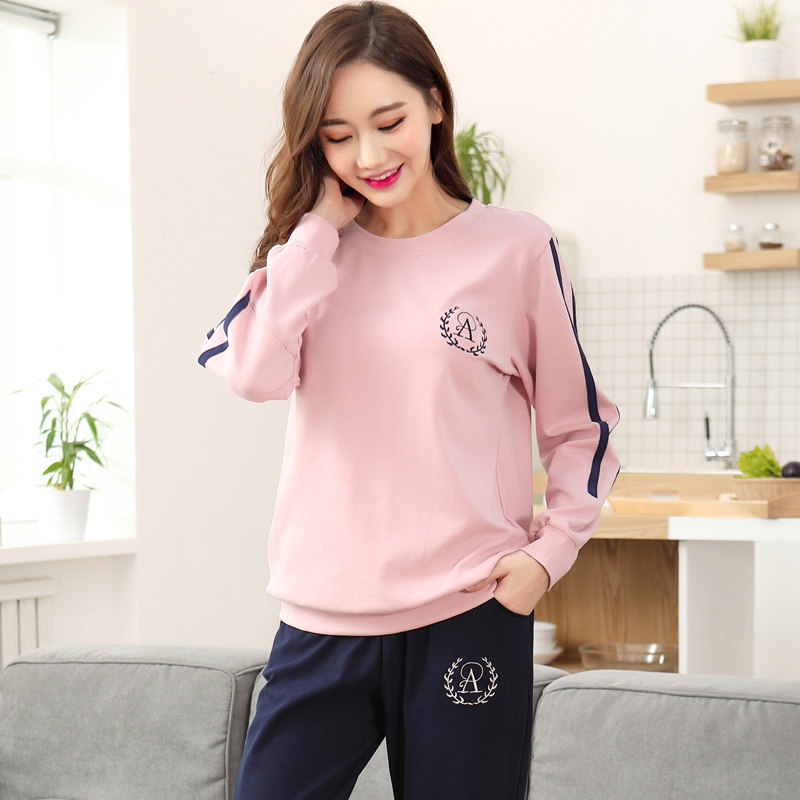 春秋款纯棉长袖居家休闲可外穿睡衣 美姿居服饰睡衣/家居服套装