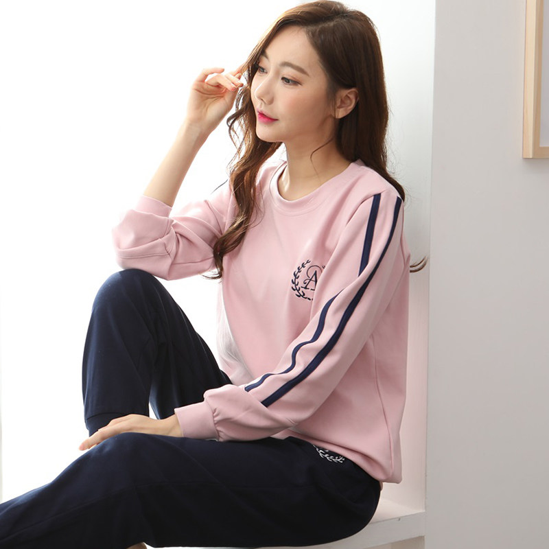 春秋款纯棉长袖居家休闲可外穿睡衣 美姿居服饰睡衣/家居服套装