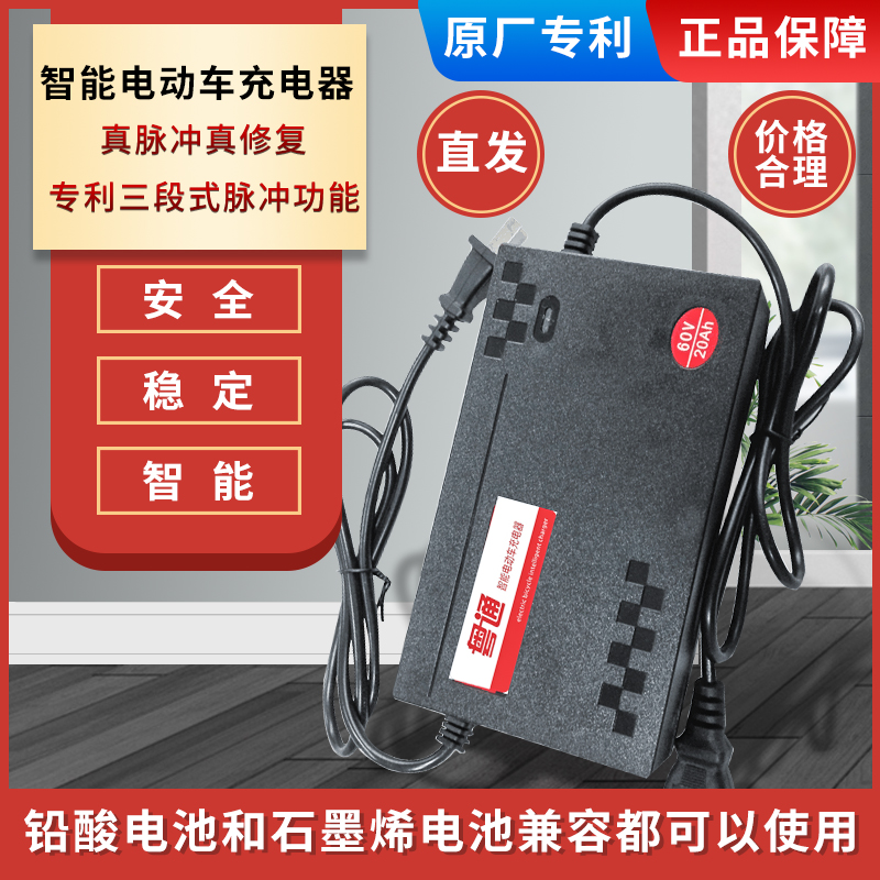 48V12AH20AH60V72伏电动车电瓶车通用充电器爱玛雅迪台铃小刀电车 - 图0