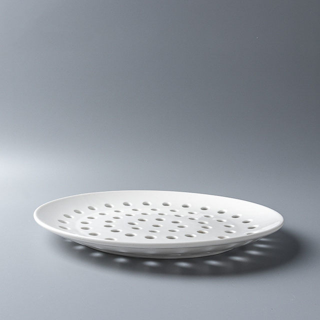 Steamed dumpling tray ceramic adult round Japanese 10-inch porous