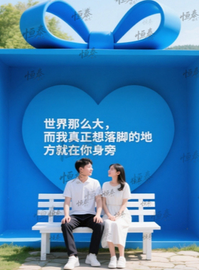 网红打卡美陈摆件铁艺爱心巨型盒