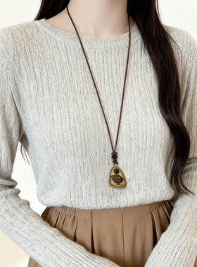 秋冬复古美拉德毛衣链项链女配饰