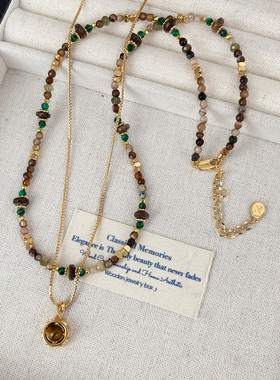 虎眼石项链美拉德中古配饰锁骨链