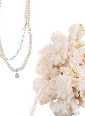 简约ins项链淡水珍珠S925纯银