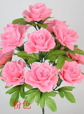 仿真假花绢花12头漂亮玫瑰婚庆