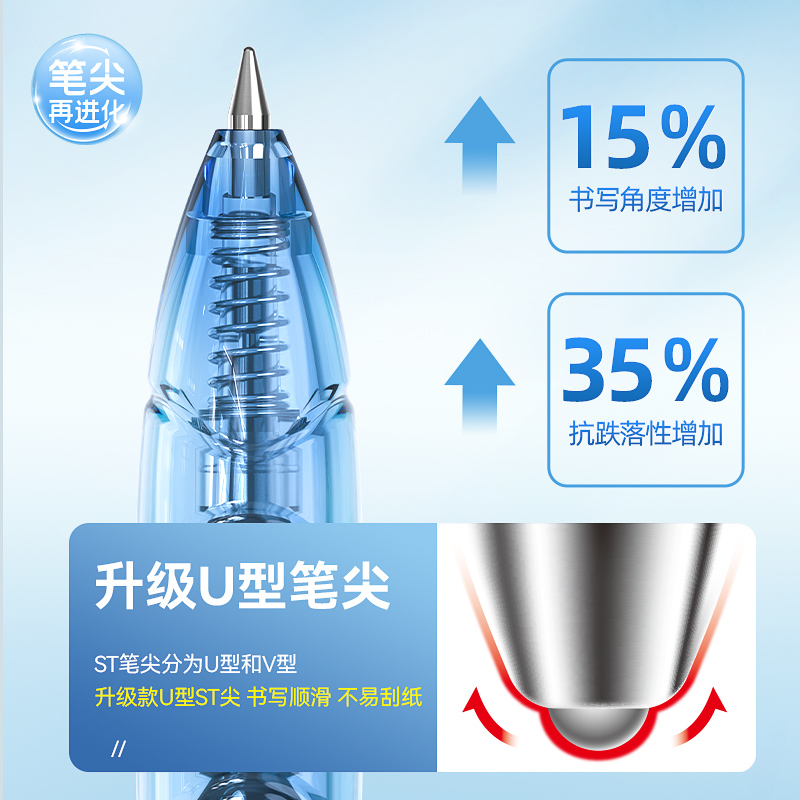 爱好 宝特瓶中性笔刷题签字笔0.5黑色考试用学生大容量按动子弹头 - 图0