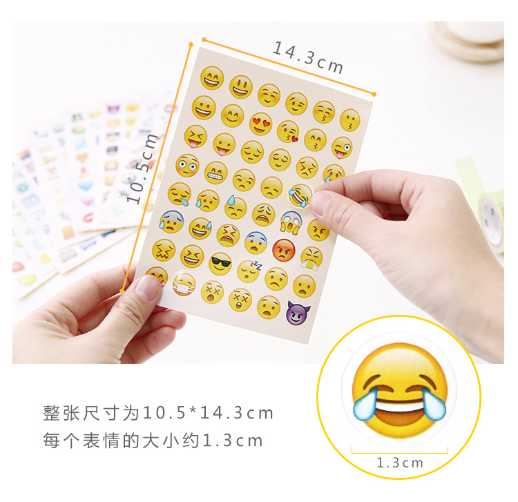 Emoji表情贴纸 IOS9.1手帐日记装饰可表情贴纸全套苹果内置表情-图2