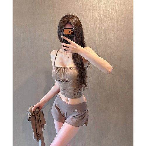 liviahome【纯欲芭蕾】夏季低腰阔腿短裤女百搭休闲舒适超短热裤 - 图2