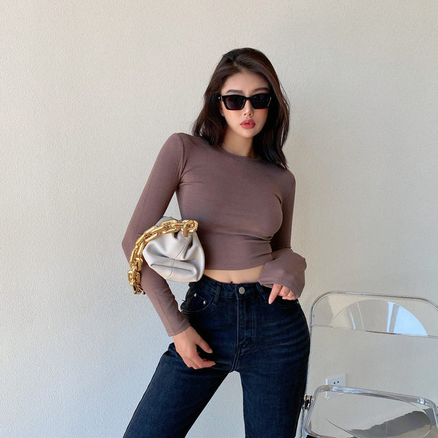 Liviahome hot girl tight base shirt top