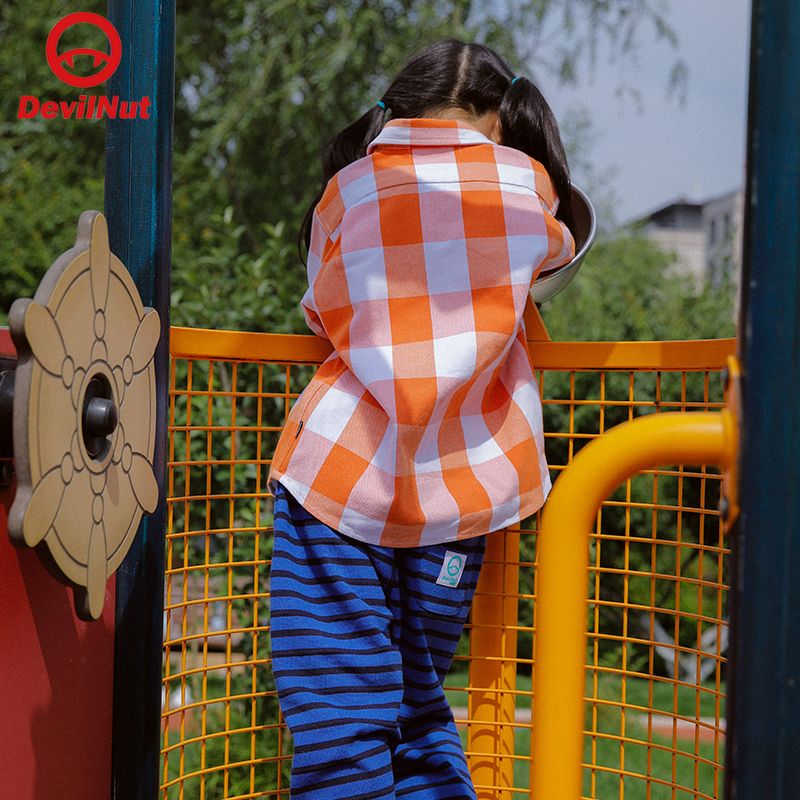 DEVIL NUT潮牌 恶魔 小领2贴袋衬衫-DN KIDS AET - 图1