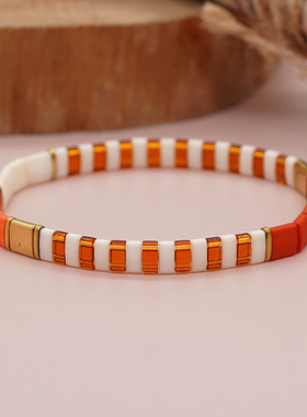 MLGM原创设计小众风彩色玻璃TILA手链女简约个性叠戴手串女闺蜜款