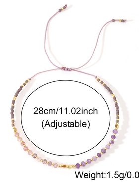 MLGM新款天然紫石手链轻奢小众设计高级感个性可调节大小手链女