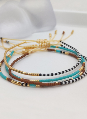 MLGM复古风miyuki进口珠手工小手链  学生闺蜜互送高性价比手串女