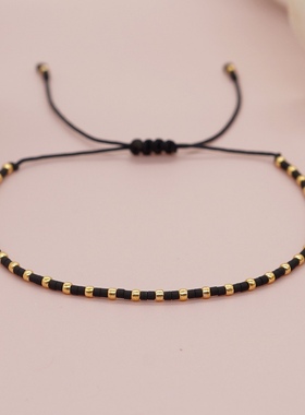 MLGM24新款小手串ins简约小众设计彩色米珠串珠手工可调节手链女