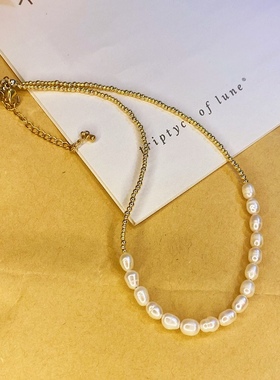 MLGM高级感轻奢珍珠颈链 原创小众饰品ins风女神锁骨链节日小礼物