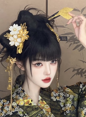 黑道千金黑色和服汉服古风发饰