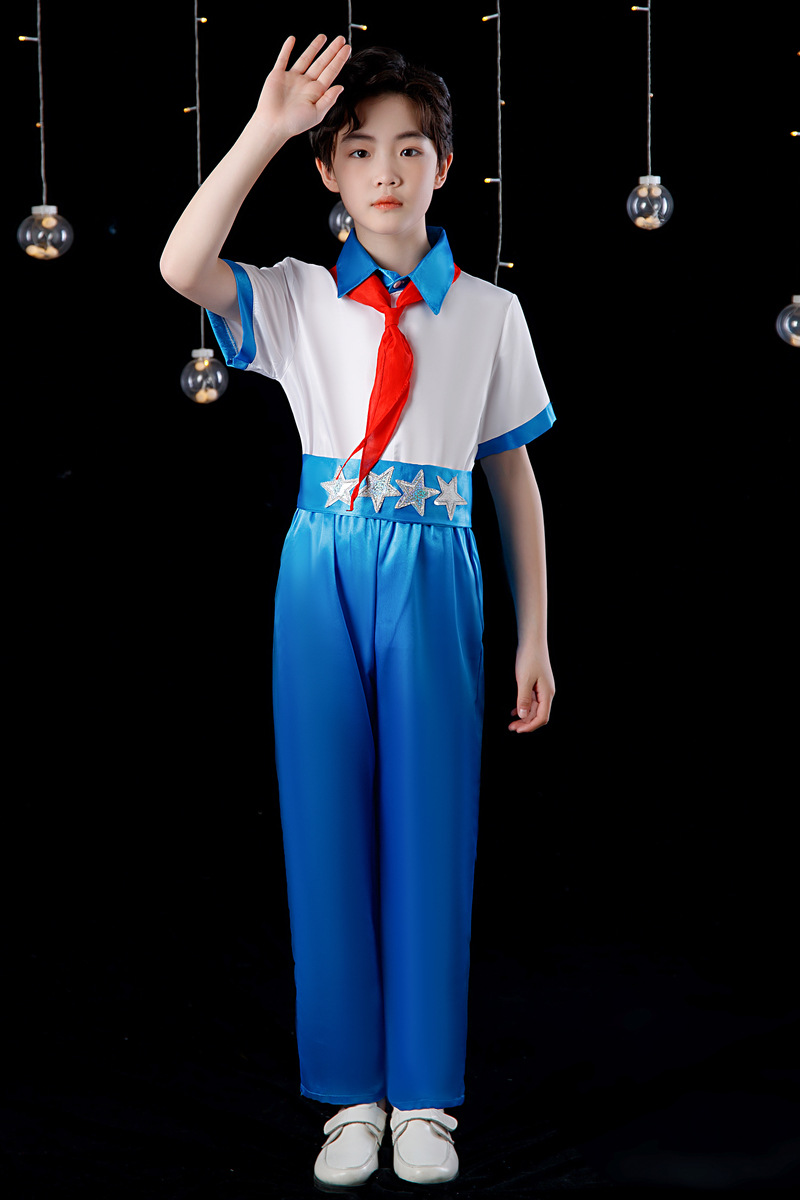 新款儿童合唱服诗歌朗诵礼服表演服中小学生合唱团红星闪闪演出服