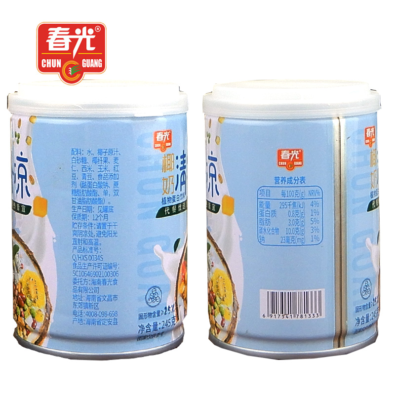 春光椰奶清补凉245ml*6罐装椰汁饮料海南特产果肉椰子汁 - 图1