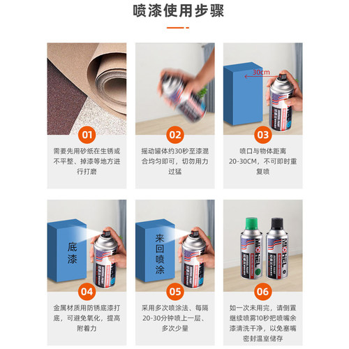 宗申摩托搏技三轮车福田时风蓝色车漆专用自喷漆划痕防锈修补油漆 - 图3