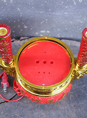 包邮led招财三柱礼佛电子蜡烛台